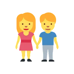 Woman and man holding hands animated emoji