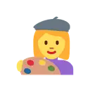 Woman artist cartoon animated emoji