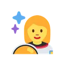 Woman astronaut cartoon animated emoji