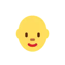 Woman: bald cartoon animated emoji
