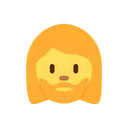 Woman: beard cartoon animated emoji