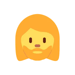 Woman: beard animated emoji