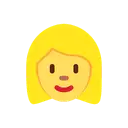 Woman: blond hair cartoon animated emoji
