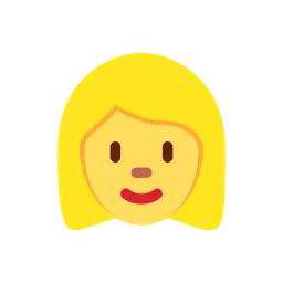 Woman: blond hair animated emoji