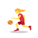 Woman bouncing ball cartoon animated emoji