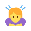 Woman bowing cartoon animated emoji