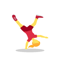 Woman cartwheeling animated emoji