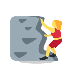Woman climbing animated emoji