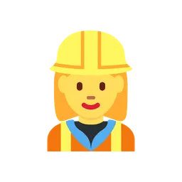 Woman construction worker animated emoji