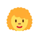 Woman: curly hair cartoon animated emoji