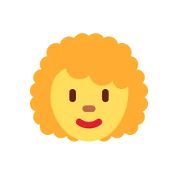 Woman: curly hair animated emoji