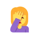 Woman facepalming cartoon animated emoji