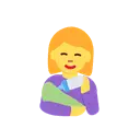 Woman feeding baby cartoon animated emoji