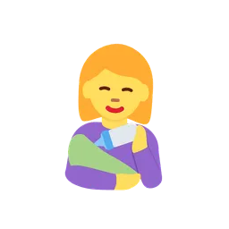 Woman feeding baby animated emoji