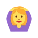 Woman gesturing OK cartoon animated emoji