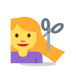 Woman getting haircut animated emoji