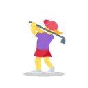 Woman golfing cartoon animated emoji