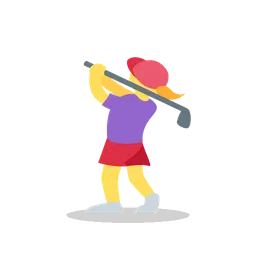 Woman golfing animated emoji