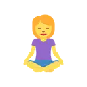 Woman in lotus position cartoon animated emoji