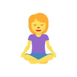 Woman in lotus position animated emoji