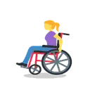 Woman in manual wheelchair cartoon animated emoji