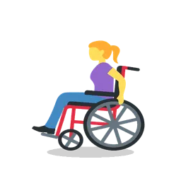 Woman in manual wheelchair animated emoji