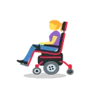 Woman in motorized wheelchair cartoon animated emoji