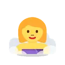 Woman in steamy room cartoon animated emoji