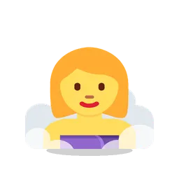Woman in steamy room animated emoji
