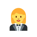 Woman in tuxedo cartoon animated emoji