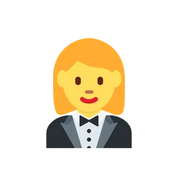 Woman in tuxedo animated emoji