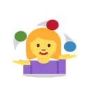 Woman juggling cartoon animated emoji