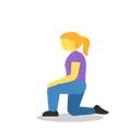 Woman kneeling cartoon animated emoji