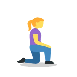 Woman kneeling facing right animated emoji
