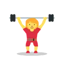 Woman lifting weights cartoon animated emoji