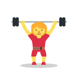 Woman lifting weights animated emoji