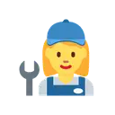 Woman mechanic cartoon animated emoji
