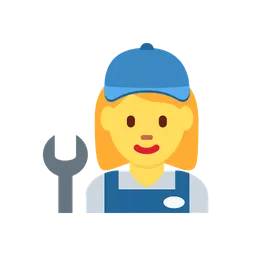 Woman mechanic animated emoji