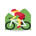 Woman mountain biking cartoon animated emoji