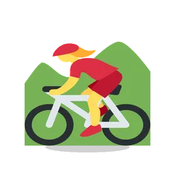 Woman mountain biking animated emoji