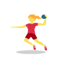 Woman playing handball cartoon animated emoji