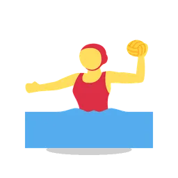 Woman playing water polo animated emoji