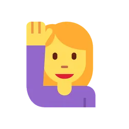 Woman raising hand animated emoji