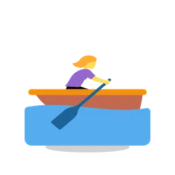 Woman rowing boat animated emoji