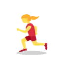 Woman running cartoon animated emoji
