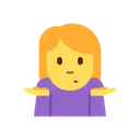 Woman shrugging cartoon animated emoji