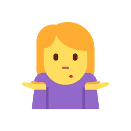 Woman shrugging animated emoji