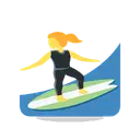 Woman surfing cartoon animated emoji