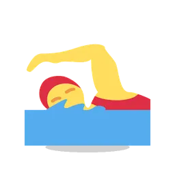 Woman swimming animated emoji