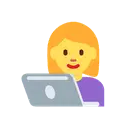 Woman technologist cartoon animated emoji